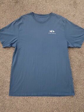 Men's Blue Fish Hippie Short Sleeve T-shirt X-Large